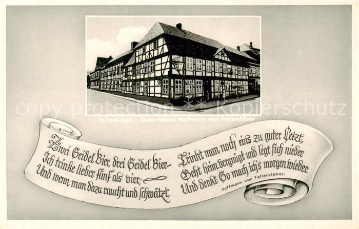 Fallersleben Historische Gaststaette Geburtshaus Hoffmann von Fallersleben