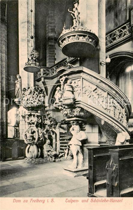 Freiberg  Sachsen Dom Tulpen- und Schoenlebe-Kanzel