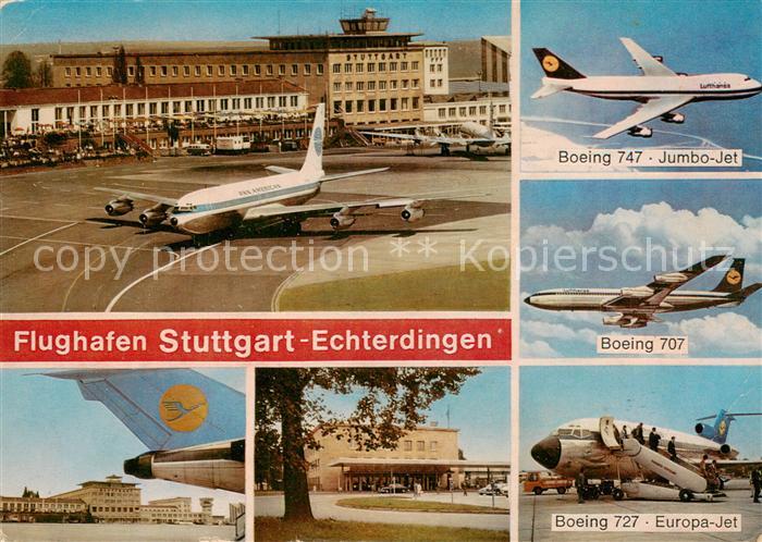 Echterdingen Flughafen Boeing Passagierflugzeuge