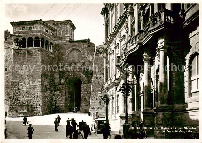 Perugia Umbria IT Universitá per Stranieri ed Arco di Augusto