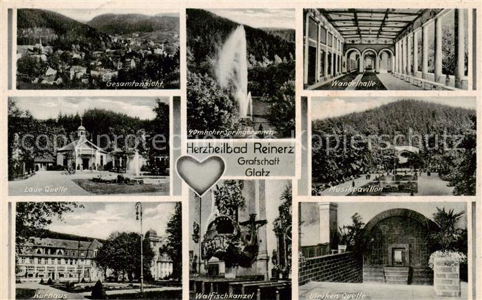 Bad Reinerz Duszniki-Zdrój PL Panorama Springbrunnen Wandelhalle Musikpavillon K