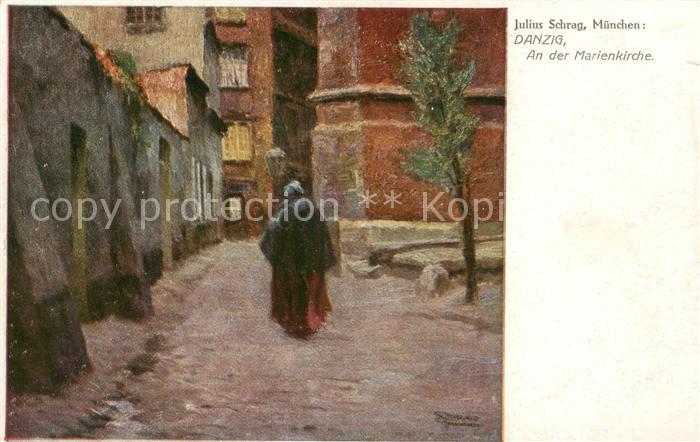 Danzig Gdansk PL An der Marienkirche Kuenstlerkarte