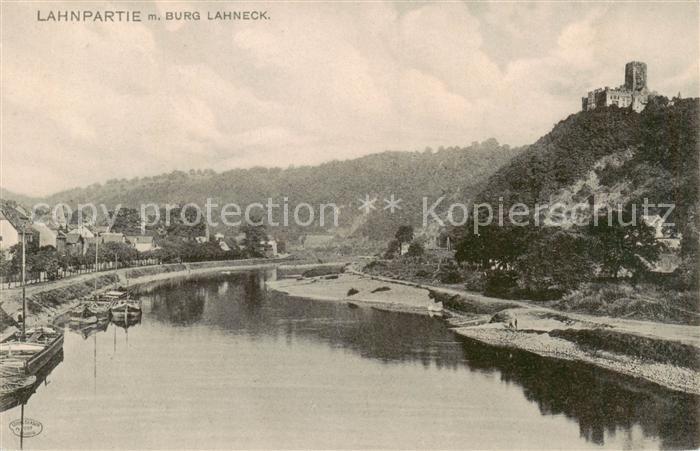 Burg Lahneck Alken Lahnpartie