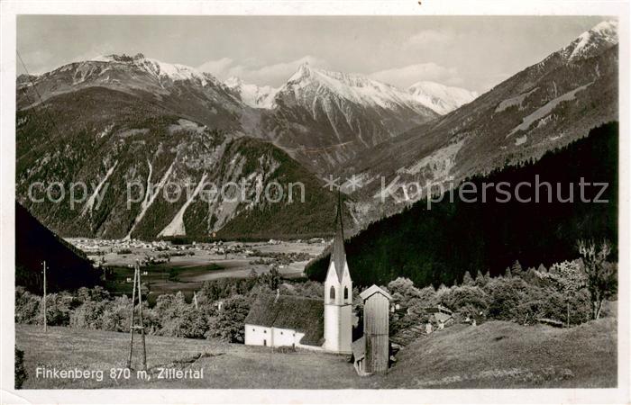 Finkenberg  Zillertal Tirol AT Panorama mit Kirche