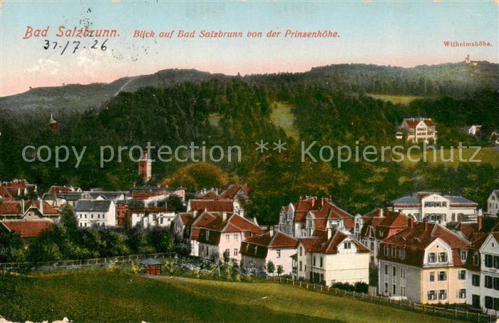 Bad Salzbrunn Szczawno-Zdroj PL Blick von der Prinsenhoehe mit Wilhelmshoehe