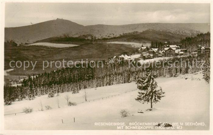 Brueckenberg Krummhuebel Riesengebirge PL mit Schneekoppe