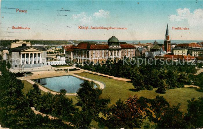 Posen Poznan Stadttheater Koenigl Ansiedlungskommission Paulikirche Feldpost