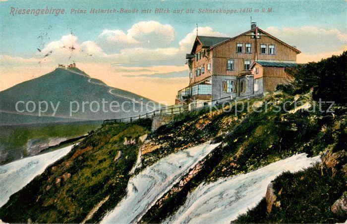 Riesengebirge Krkonose Karkonosze Prinz Heinrich Baude mit Blick auf die Schneek
