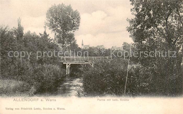 Allendorf Werra Partie mit katholischer Kirche