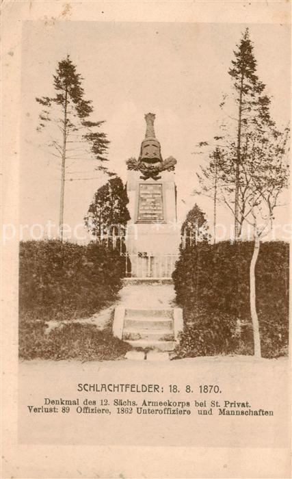 St-Privat-la-Montagne 57 Moselle Denkmal des 12 Saechs Armeekorps