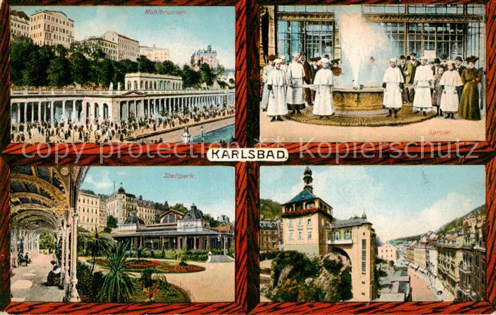 Karlsbad Eger Karlovy Vary Muehlbrunnen Sprudel Stadtpark