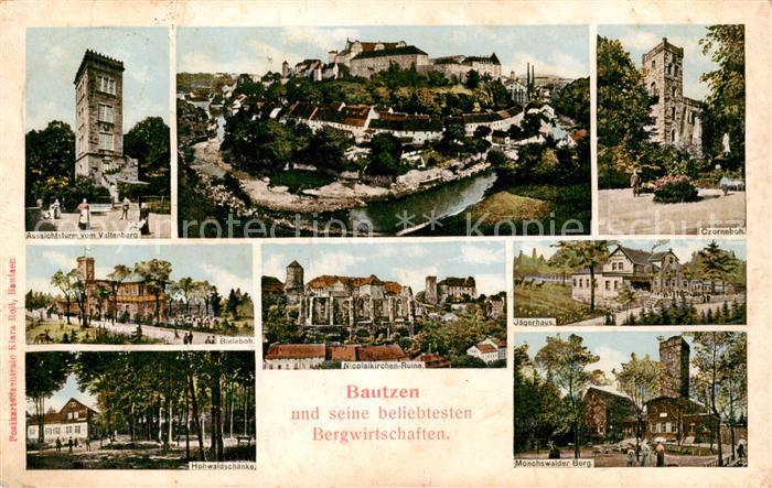 Bautzen Sachsen Stadtpanorama Aussichtsturm Valtenberg Bergbauden Hohwaldschaenk