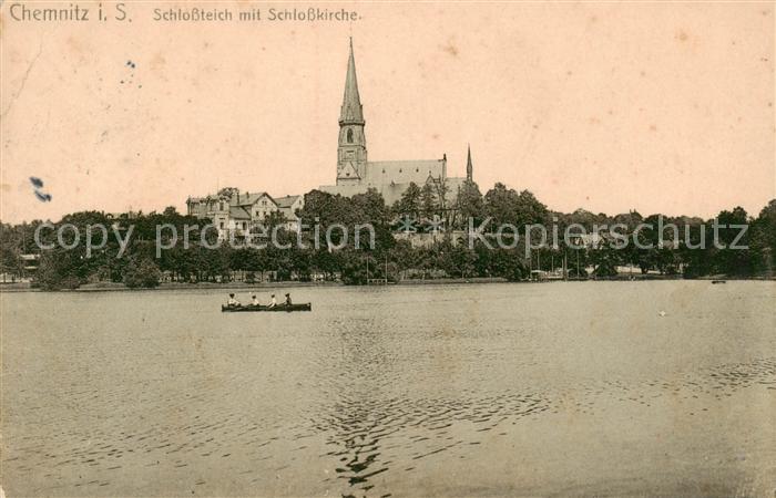 CHEMNITZ Sachsen Schlossteich mit Schlosskirche