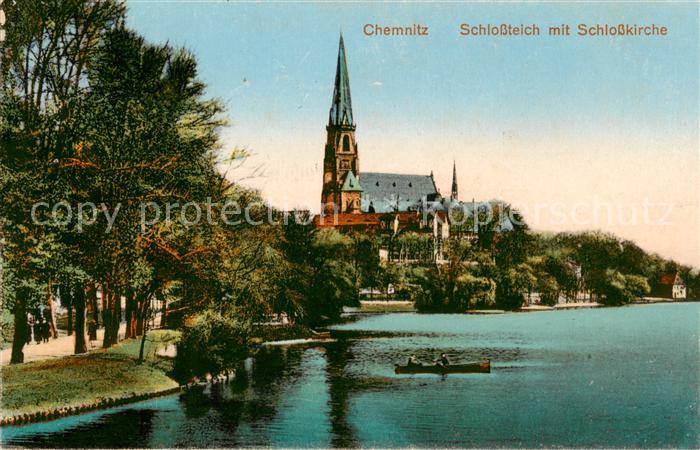 CHEMNITZ Sachsen Schlossteich mit Schlosskirche