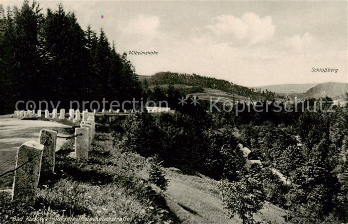 Bad Kudowa Kudowa-Zdroj Niederschlesien PL Panorama mit Heuscheuerstrasse Wilhel