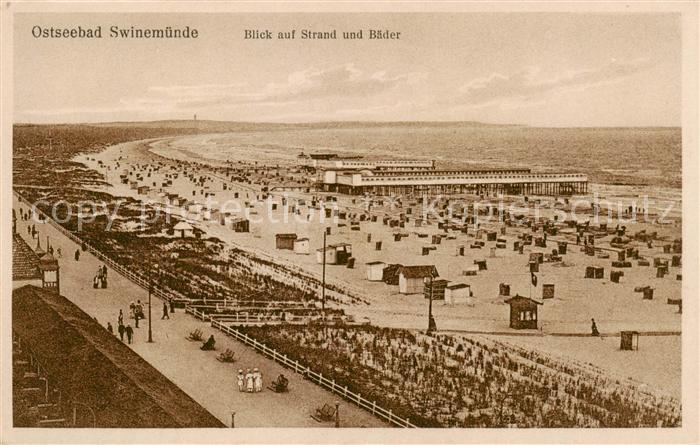 Swinemuende Swinoujscie Blick auf Strandund Baeder