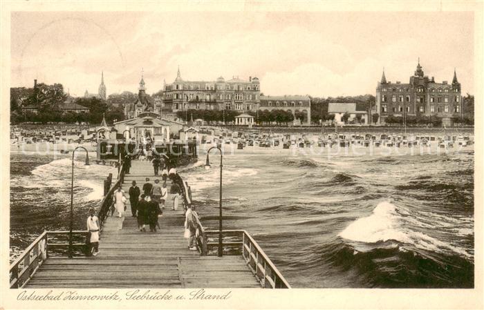Zinnowitz Ostseebad Seebruecke und Strand