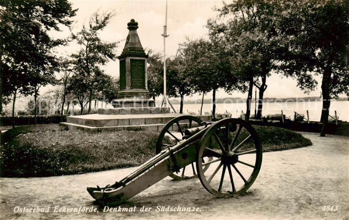 Eckernfoerde Ostseebad Denkmal der Suedschanze Kanone