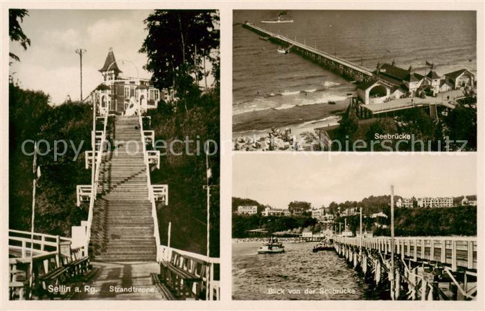 Sellin  Ruegen Strandtreppe Seebruecke