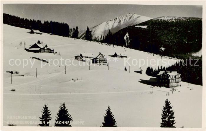 Riesengebirge Krkonose Karkonosze Braunbergbauden mit Schneekoppe