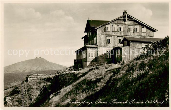 Riesengebirge Krkonose Karkonosze Prinz Heinrich Baude mit Schneekoppe