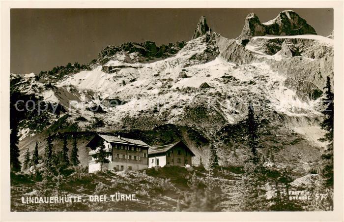 Lindauerhuette 1770m Gauertal Vorarlberg AT Drei Tuerme