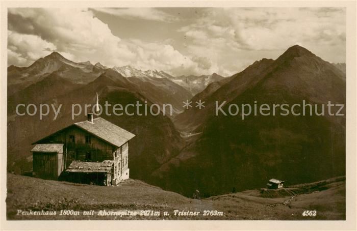 Mayrhofen Zillertal AT Penkenhaus mit Ahornspitze und Tristner