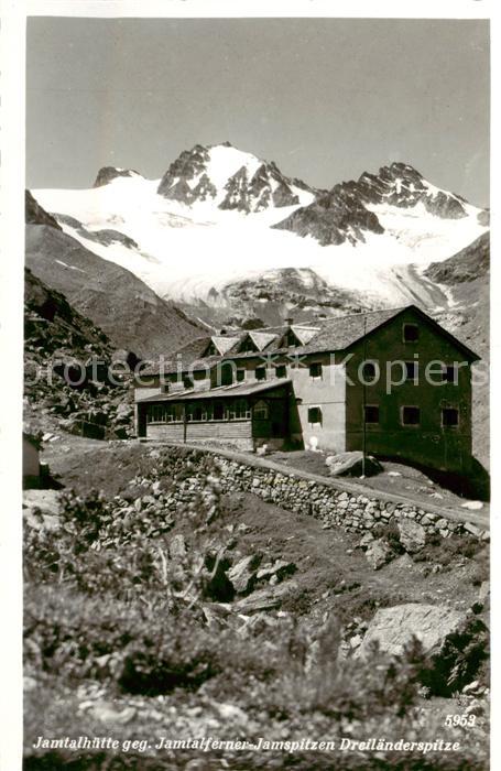 Jamtalhuette 2165m Sivretta AT mit Jamtalferner Jamspitzen und Dreilaenderspitze