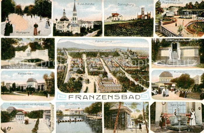 Franzensbad Boehmen Frantiskovy Lazne CZ Kurpark Russ Kirche Salingburg Kaiserba
