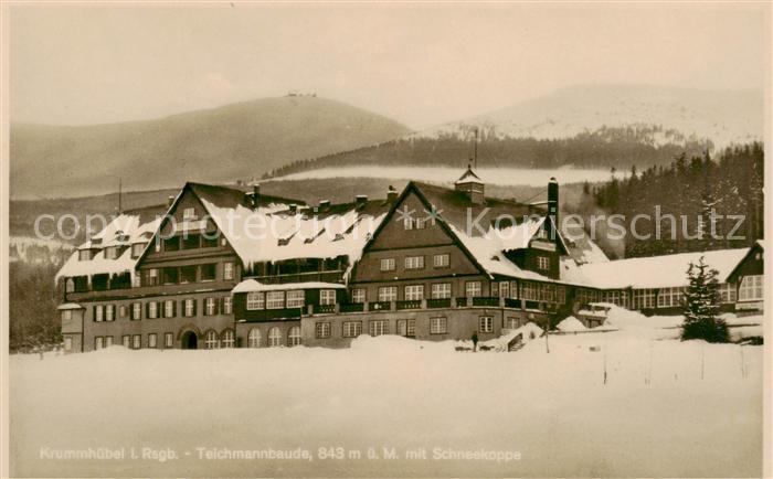 Krummhuebel Karpacz Riesengebirge PL Teichmannbaude mit Schneekoppe