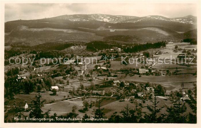 Hain  Giersdorf Riesengebirge Podgorzy PL Panorama vom Haustein