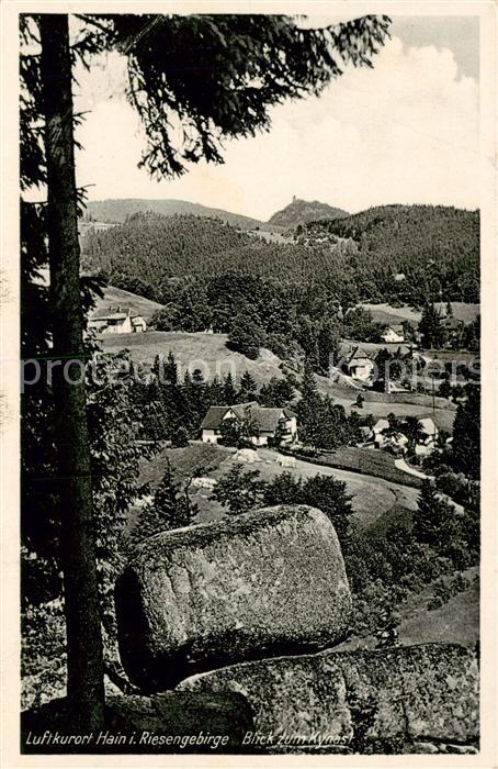 Hain  Giersdorf Riesengebirge Podgorzy PL Blick zum Kynast