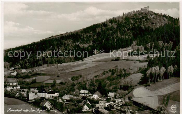 Hermsdorf Bad Riesengebirge PL Hermsdorf mit dem Kynast
