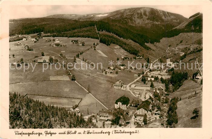 Petzer Riesengebirge CZ mit Blick zum Brunnberg
