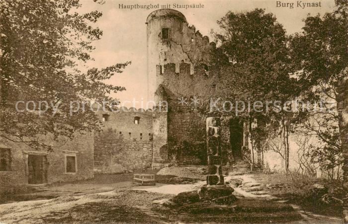 Kynast Sobieszow PL Burg Kynast Hauptburghof mit Staupsaeule