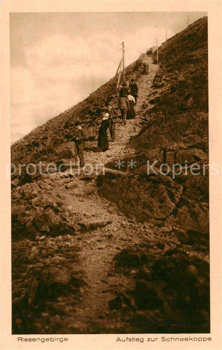 Riesengebirge Krkonose Karkonosze Aufstieg zur Schneekoppe