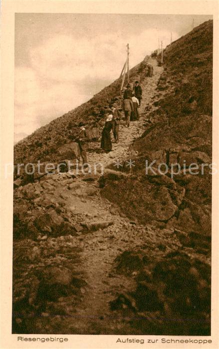 Riesengebirge Krkonose Karkonosze Aufstieg zur Schneekoppe