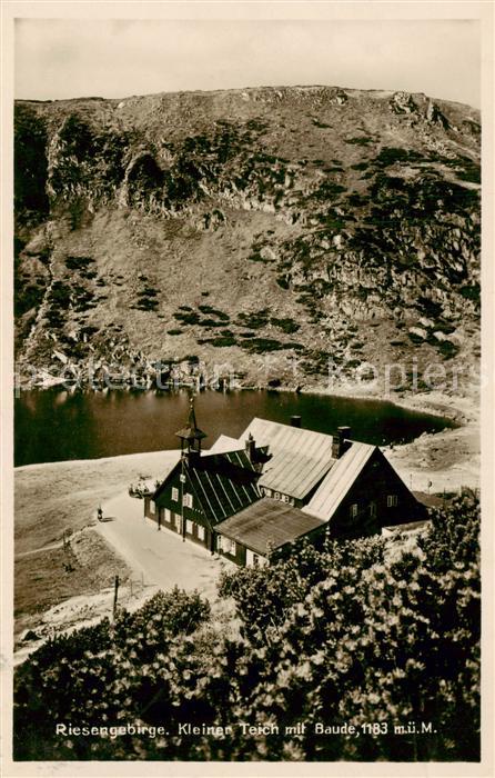 Riesengebirge Krkonose Karkonosze Kleiner Teich mit Teichbaude