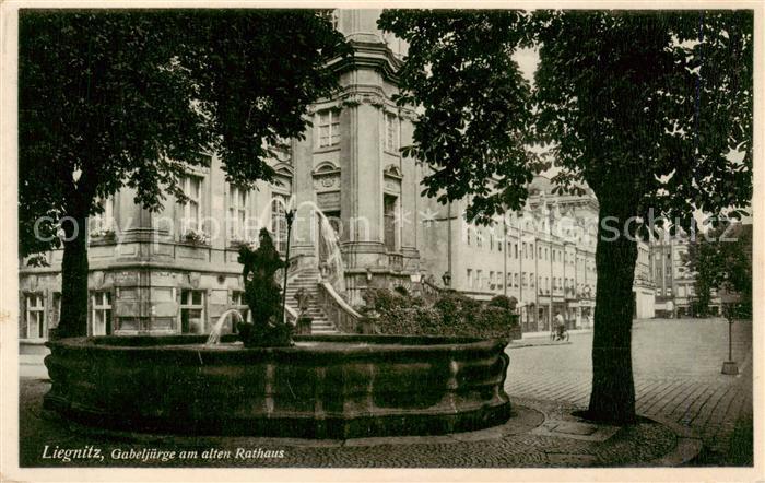 Liegnitz Legnica PL Gabeljuerge am alten Rathaus Feldpost