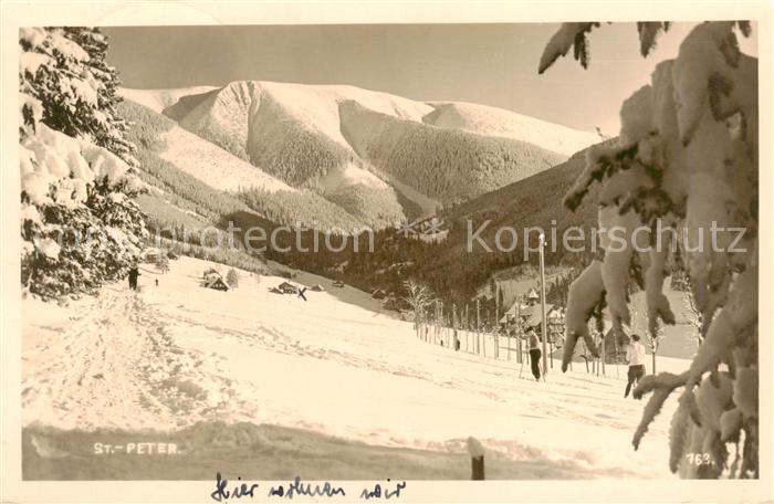 St Peter Riesengebirge Svaty Petr CZ Winterpanorama