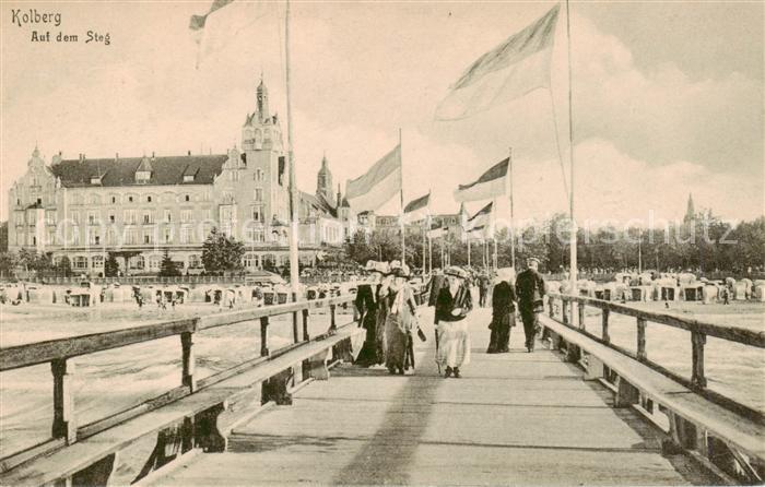 Kolberg  Ostseebad Kolobrzeg PL Auf dem Steg
