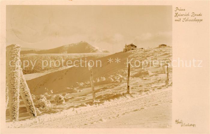 Riesengebirge Krkonose Karkonosze Prinz Heinrich Baude mit Schneekoppe