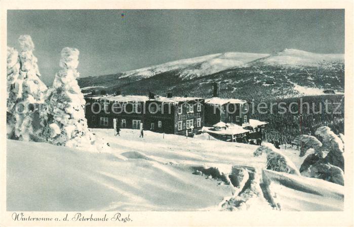 Riesengebirge Krkonose Karkonosze Peterbaude Winterpanorama