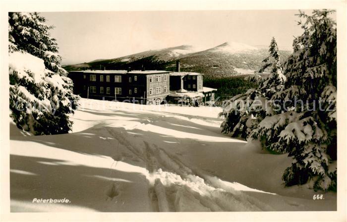Riesengebirge Krkonose Karkonosze Peterbaude Winterpanorama