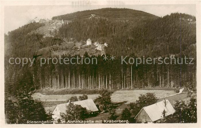 Riesengebirge Krkonose Karkonosze St Annakapelle mit Kraeberberg