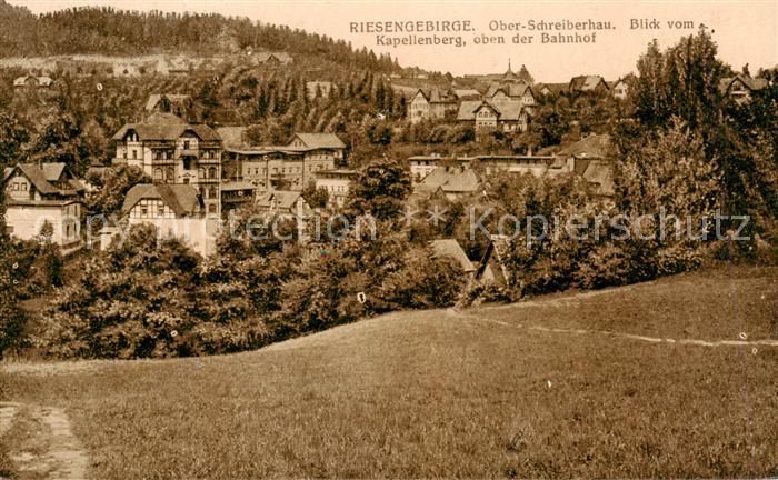 Ober-Schreiberhau Szklarska Poreba Riesengebirge PL Blick vom Kapellenberg oben