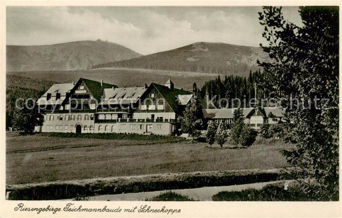 Riesengebirge Krkonose Karkonosze Teichmannbaude mit Schneekoppe