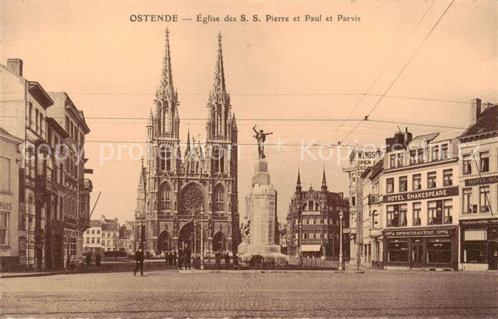 Ostende Oostende Eglise des S.S. Pierre et Paul et Parvis Série X No. 25