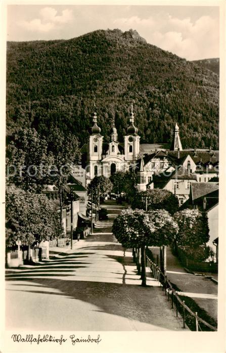 Haindorf Isergebirge Hejnice CZ Wallfahrtskirche mit dem Nussstein Silesia Karte