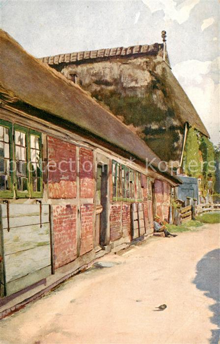 Neuengamme Hamburg Alte Katen 18. Jhdt. Kuenstlerkarte